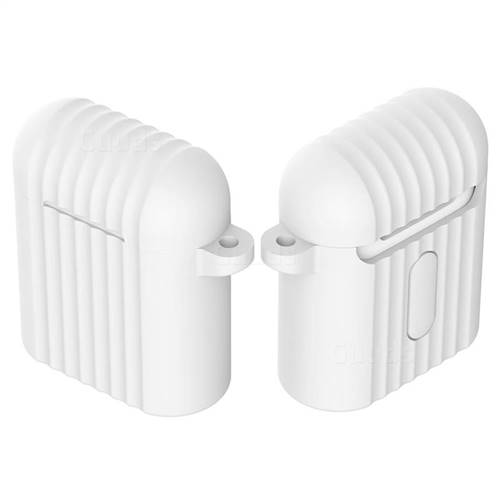 Shockproof Anti-fall Antifouling Silicone Protective Case for Apple AirPods - White