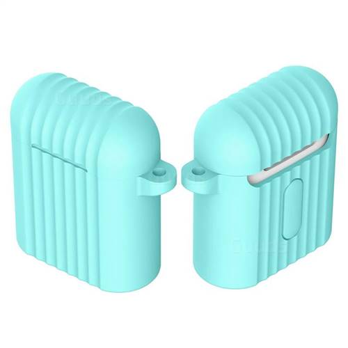 Shockproof Anti-fall Antifouling Silicone Protective Case for Apple AirPods - Mint Green