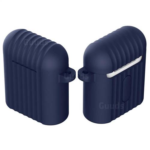 Shockproof Anti-fall Antifouling Silicone Protective Case for Apple AirPods - Navy