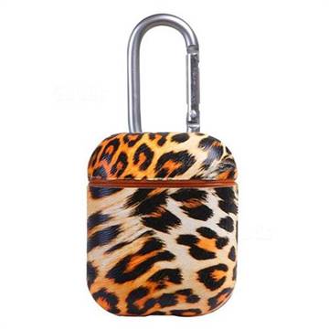 Leopard Texture Slim Leather Case for Apple AirPods - Yellow