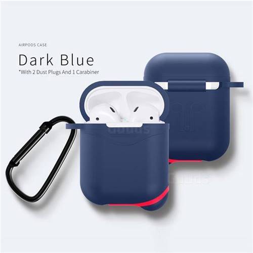 Waterproof Mountaineering Anti-fall Silicone Protective Case for Apple AirPods - Blue