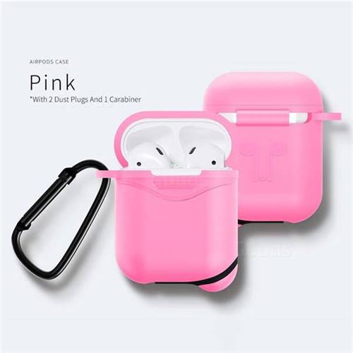 Waterproof Mountaineering Anti-fall Silicone Protective Case for Apple AirPods - Pink