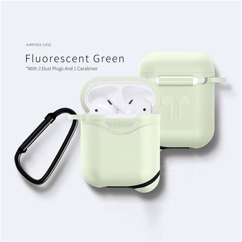 Waterproof Mountaineering Anti-fall Silicone Protective Case for Apple AirPods - Fluorescence Green