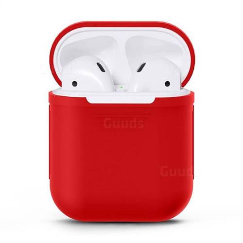 Matte Anti-fall Silicone Protective Case for Apple AirPods - Red