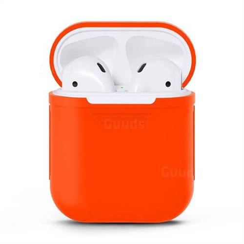 Matte Anti-fall Silicone Protective Case for Apple AirPods - Orange - AirPods 1 2 Cases -