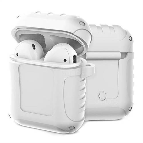 Shockproof Anti-fall Armor Silicone Case for Apple AirPods - White