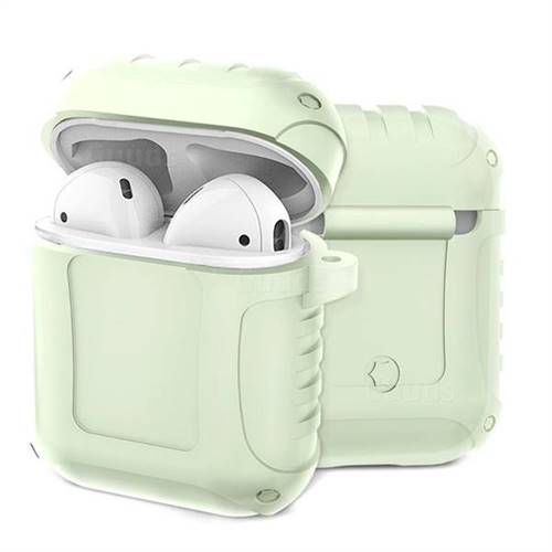 Shockproof Anti-fall Armor Silicone Case for Apple AirPods - Fluorescence Green