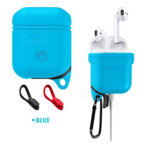 Waterproof Anti-fall Silicone Protective Case for Apple AirPods - Blue
