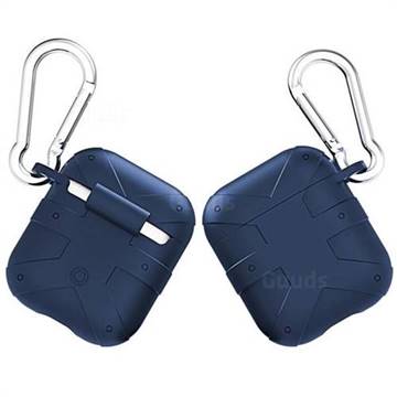 Armor Knight Shockproof Anti-fall Silicone Protective Case for Apple AirPods - Navy Blue
