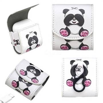 Lovely Panda Pattern Leather Pouch Case for Apple AirPods