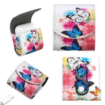Vivid Flying Butterflies Pattern Leather Pouch Case for Apple AirPods