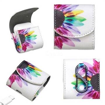 Seven-color Flowers Pattern Leather Pouch Case for Apple AirPods
