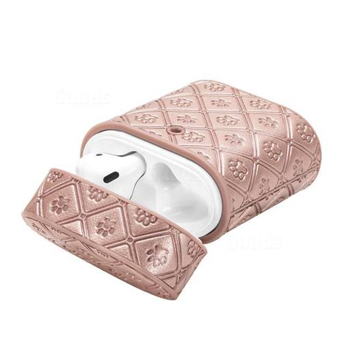 Dog Paw Pattern Leather Pouch Protective Case for Apple AirPods 1 2 - Rose  Gold - AirPods 1 2 Cases - Guuds