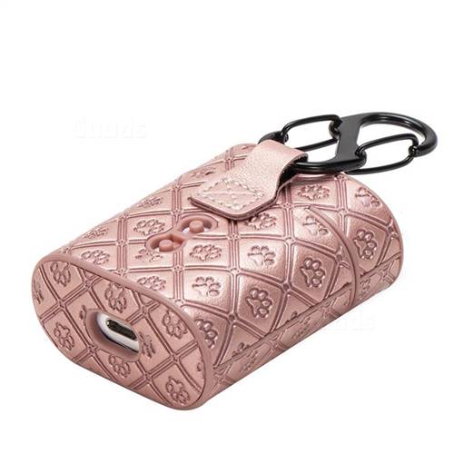 Dog Paw Pattern Leather Pouch Protective Case for Apple AirPods 1 2 - Rose  Gold - AirPods 1 2 Cases - Guuds