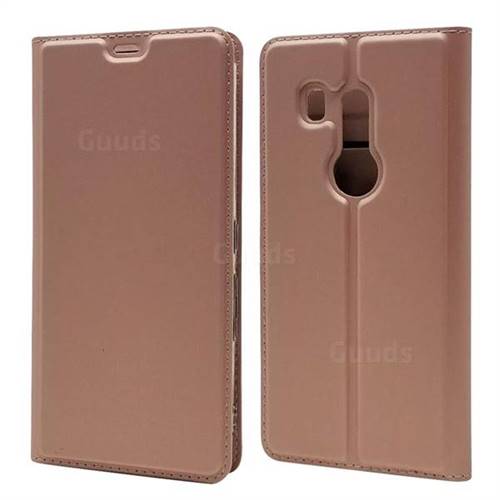 Ultra Slim Card Magnetic Automatic Suction Leather Wallet Case for FUJITSU Docomo Arrows Be3 F-02L - Rose Gold