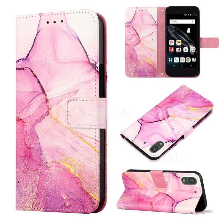 Pink Purple Marble Leather Wallet Protective Case for FUJITSU Docomo Arrows Be F-04K