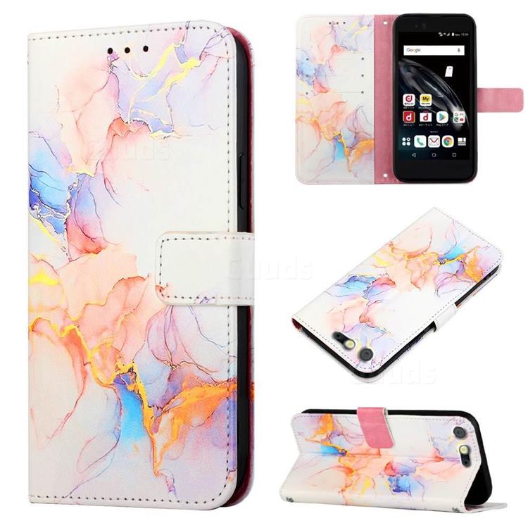 Galaxy Dream Marble Leather Wallet Protective Case for FUJITSU Arrows Be F-05J