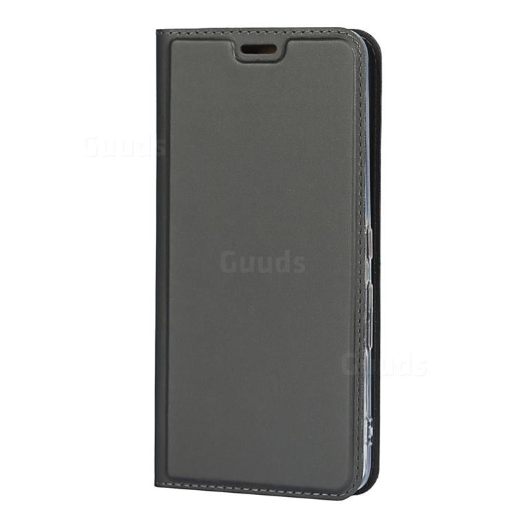 Ultra Slim Card Magnetic Automatic Suction Leather Wallet Case for FUJITSU  Docomo Arrows Be4 Plus F-41B - Star Grey