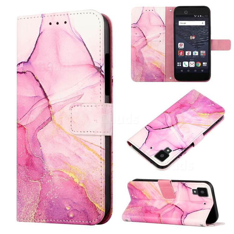 Pink Purple Marble Leather Wallet Protective Case for Fujitsu Arrows NX F-01J