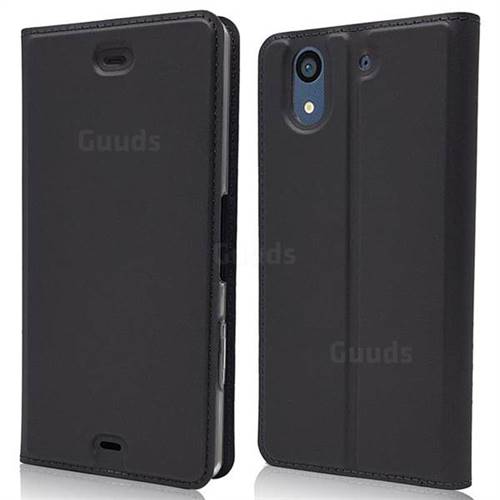 Ultra Slim Card Magnetic Automatic Suction Leather Wallet Case for Docomo Arrows NX F-01K - Star Grey