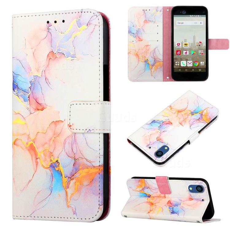Galaxy Dream Marble Leather Wallet Protective Case for Docomo Arrows NX F-01K
