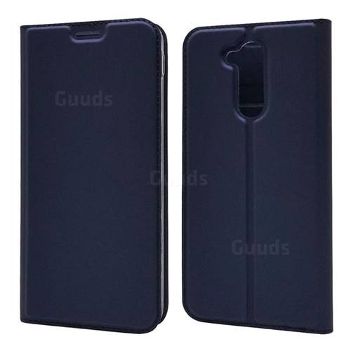 Ultra Slim Card Magnetic Automatic Suction Leather Wallet Case for Docomo LG style2 L-01L (6.0 inch) - Royal Blue