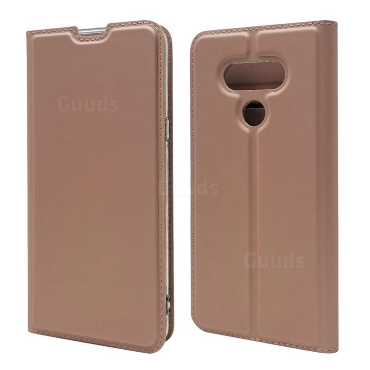 Ultra Slim Card Magnetic Automatic Suction Leather Wallet Case for LG style3 L-41A (Docomo) - Rose Gold