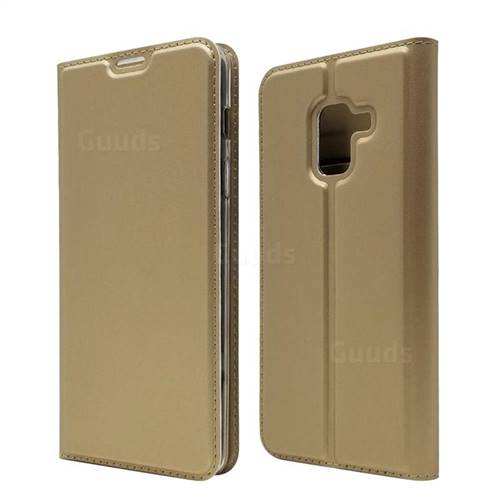 Ultra Slim Card Magnetic Automatic Suction Leather Wallet Case for Docomo Galaxy Feel2 SC-02L - Champagne