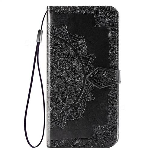 Embossing Imprint Mandala Flower Leather Wallet Case For Docomo Galaxy Feel2 Sc 02l Black Docomo Galaxy Feel2 Sc 02l Cases Guuds