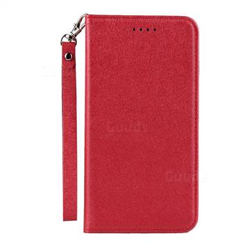 Ultra Slim Magnetic Automatic Suction Silk Lanyard Leather Flip Cover For Docomo Galaxy Feel Sc 04j Red Leather Case Guuds