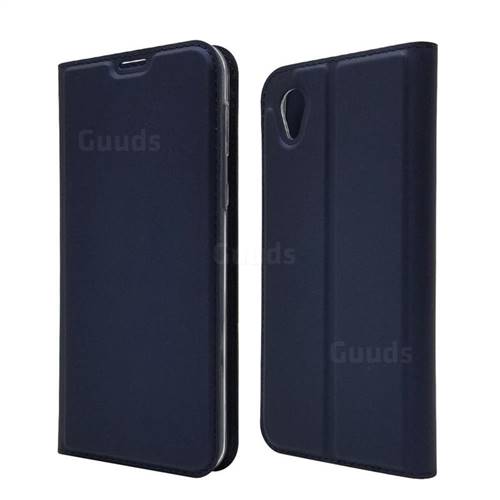 Ultra Slim Card Magnetic Automatic Suction Leather Wallet Case for Sharp AQUOS sense2 SH-01L SHV43 - Royal Blue