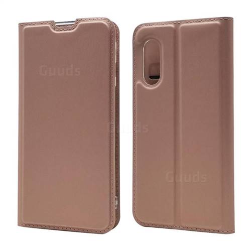 Ultra Slim Card Magnetic Automatic Suction Leather Wallet Case for Sharp AQUOS sense3 SH-02M SHV45 - Rose Gold