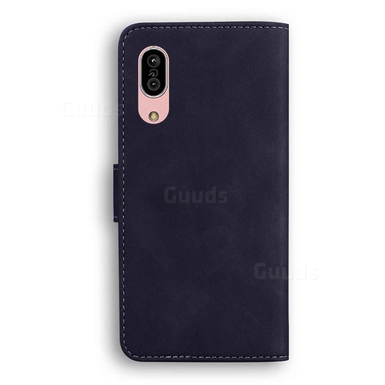 Retro Classic Skin Feel Leather Wallet Phone Case for Sharp AQUOS sense3 SH- 02M SHV45 - Black - Sharp AQUOS sense3 SH-02M SHV45 Cases - Guuds