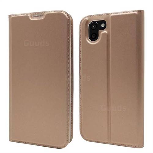 Ultra Slim Card Magnetic Automatic Suction Leather Wallet Case for Sharp AQUOS R2 SH-03K SHV42 - Rose Gold