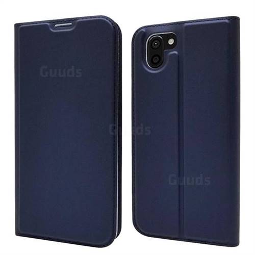 Ultra Slim Card Magnetic Automatic Suction Leather Wallet Case for Sharp AQUOS R2 SH-03K SHV42 - Royal Blue