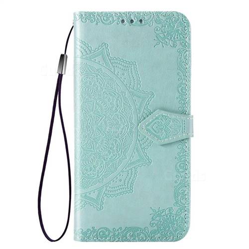 Embossing Imprint Mandala Flower Leather Wallet Case For Sharp Aquos R2 Sh 03k Shv42 Green Sharp Aquos R2 Sh 03k Phone Cases Guuds