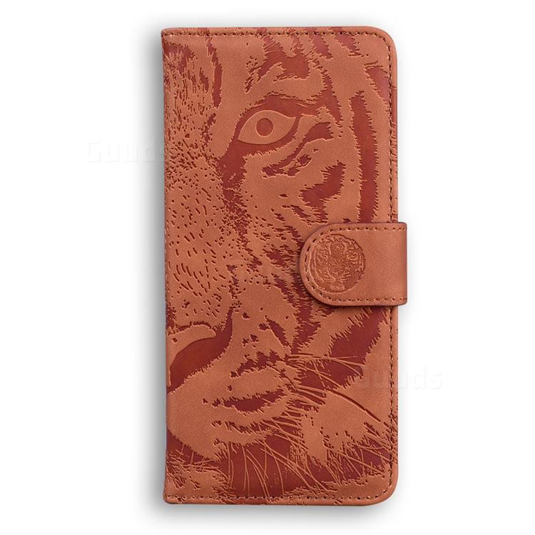 Intricate Embossing Tiger Face Leather Wallet Case For Sharp Aquos R2 Sh 03k Shv42 Brown Sharp Aquos R2 Sh 03k Phone Cases Guuds