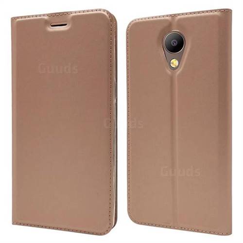 Ultra Slim Card Magnetic Automatic Suction Leather Wallet Case for Elephone P8 - Rose Gold