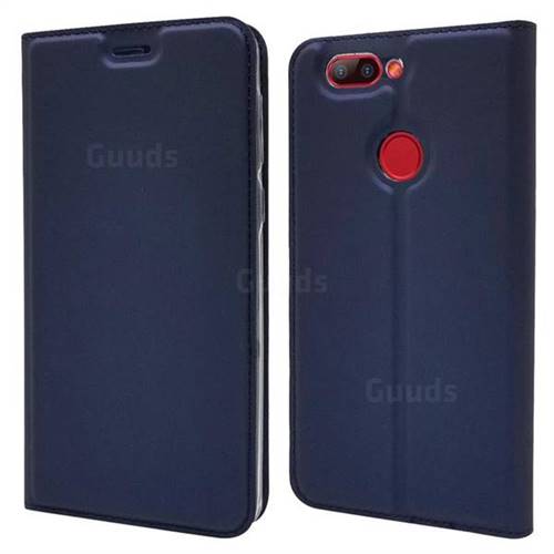 Ultra Slim Card Magnetic Automatic Suction Leather Wallet Case for Elephone P8 Mini - Royal Blue