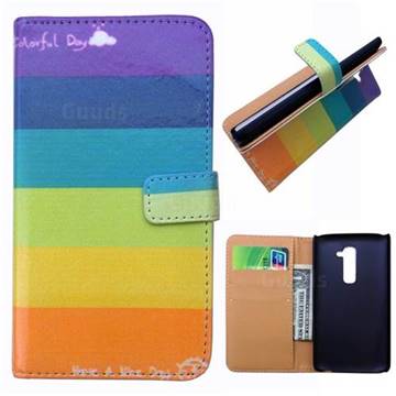 Rainbow Leather Wallet Case for LG G2 Mini D610 D618 LTE D620 D620R