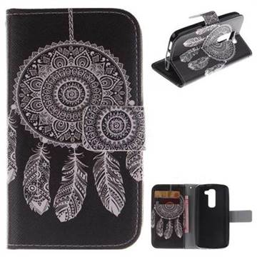 Black Wind Chimes PU Leather Wallet Case for LG G2 Mini D610 D620 D618