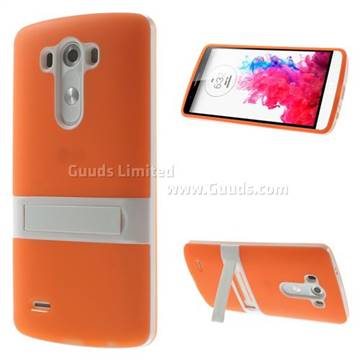 Detachable TPU & PC Kickstand Case for LG G3 D850 D855 LS990 - Orange
