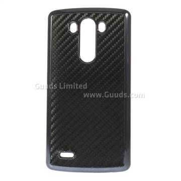 Carbon Fiber Leather Coated Plastic Case for LG G3 D850 D855 LS990 - Black