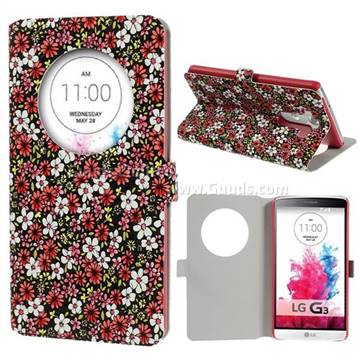 Quick Circle Floral Leather Smart Cover for LG G3 D850 D855 LS990 - Red