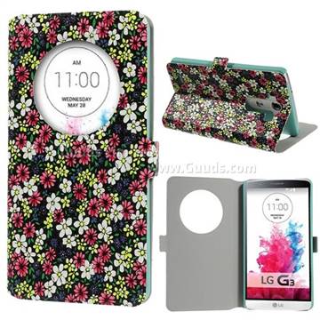Quick Circle Floral Leather Smart Cover for LG G3 D850 D855 LS990 - Rose