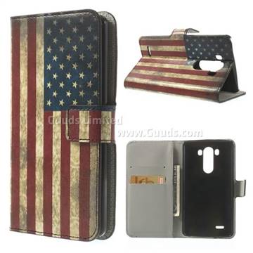 Retro USA Flag Leather Flip Case for LG G3 D850 D855 LS990
