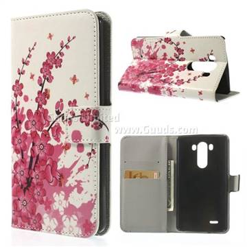 Plum Blossom Leather Flip Case for LG G3 D850 D855 LS990