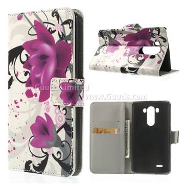 Lotus Flower Leather Flip Case for LG G3 D850 D855 LS990
