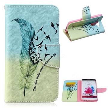 Feather Bird Leather Wallet Case for LG G3 D850 D855 LS990