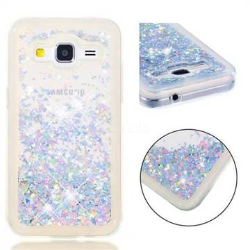 Dynamic Liquid Glitter Quicksand Sequins TPU Phone Case for Samsung Galaxy Core Prime G360 - Silver